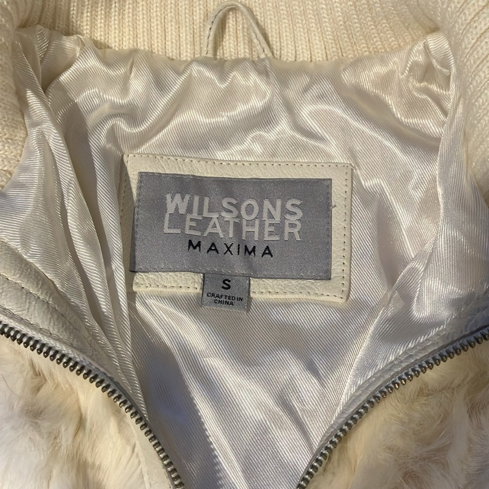 Wilson’s Leather Maxima white fur jacket S - Picture 5 of 7